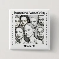 International Women's Day March 8th Button