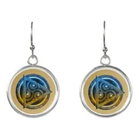 Ethereal Celtic Mandala of Duality Earrings