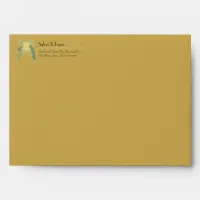 Art Deco Butterfly Gold Wedding  Envelope