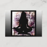 Purple and Black Mediation Yoga Business Cards