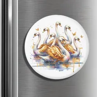  Seven swans a-swimming | Twelve Days of Christmas Magnet