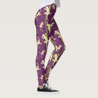 Gecko Lizard Purple Leggings