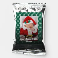 Santa Baby Custom Your Photo Snowflakes with Green Coffee Drink Mix
