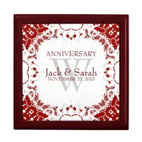 Red+White Lace Wedding Anniversary Gift Box