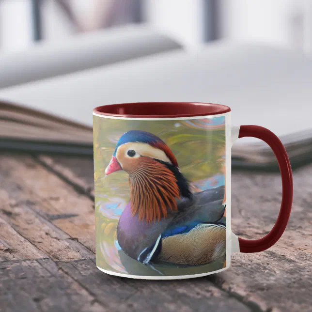 Beautiful Mandarin Duck in the Pond Mug