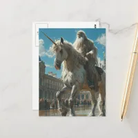 Unicorn in the City Postcard