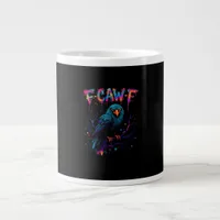 F Caw F Funny Bird Crow Raven Pun Joke Saying Giant Coffee Mug