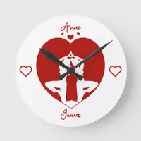  Personalized Romantic Yoga Couple Wall Clock