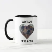 World's Best Boss | Funny Dog Picture and Name Mug