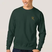 Green Mens Custom Embroidered Monogram Sweatshirt