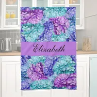 Magnificent hydrangea blossoms, personalizable    kitchen towel