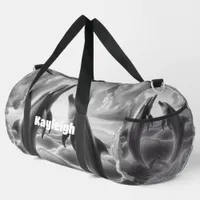 Monogram Black & White Dolphins Ocean | Duffle Bag