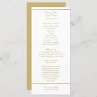 Gold and White Wedding Program