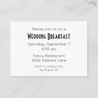 Elegant Minimalist Black Wedding Event Invitation