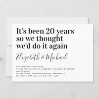 Modern Minimalist Vow Renewal Invitation
