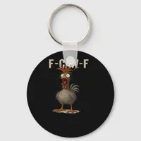 F-Caw-F Chicken Retro Classic Keychain