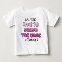 Birthday Girl, name and age, Smash Cake Shirt