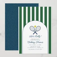 Male Preppy Country Club Tennis Birthday Invitation