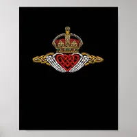 Skeleton Claddagh Color Poster