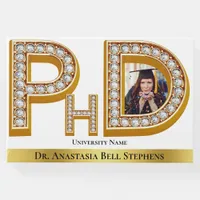 Gold Doctorate PhD Graduation Ceremony Party Photo Guest Book