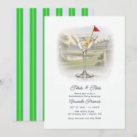 Preppy Chic Martini Gen Z Golf Bachelorette Party Invitation