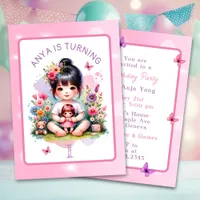 Personalized Happy Birthday | Pretty Asian Girl  Invitation