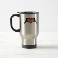Skeleton Hand Heart Sign Valentines Day Classic Travel Mug