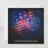 USA Fireworks & Flag 4th of July Party Invitations