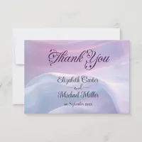 Whispers of Silk: Dreamy Pastel Waves Pink Blue  Thank You Card