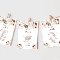 Boho Floral Wedding seating charts card