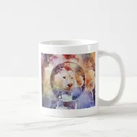 White Tiger Floral Bubble Grunge Coffee Mug
