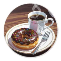 Chocolate Frosted Donut and Coffee  Ceramic Knob
