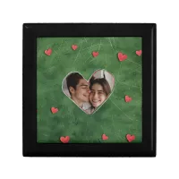 Red Hearts on Green Grass Gift Box