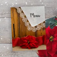 Rustic Red Poinsettia Country Winter Wedding Menu