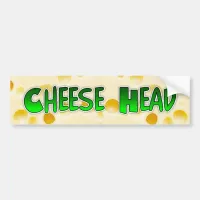 Cheese Head Wisconsin Humor Bumper Sticker