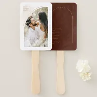 Boho Oasis Wedding Photo Program Umber ID959 Hand Fan