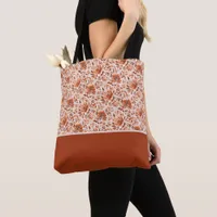 Abstract Floral Watercolor Pattern Autumn Colors Tote Bag