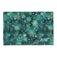 Prettiest Snowflakes Pattern Green ID846 Placemat