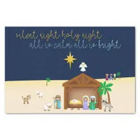 Simplistic Nativity Silent Night Christmas Carol Tissue Paper