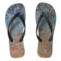 Rusty, Verdigris, Grunge Steampunk Flip Flops