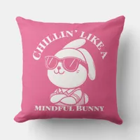  Zen Bunny Chill Mode Relaxation Decor Throw Pillow