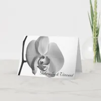 White Orchid Flower Wedding Invitation