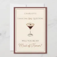 Espresso Martini Themed Maid of Honor Proposal  Card