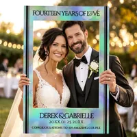 Elegant 14th Opal Wedding Anniversary Celebration Selfie Frame