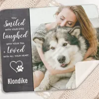 Pet Memorial Keepsake Dog Photo Sherpa Blanket
