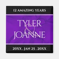 Elegant 12th Silk Wedding Anniversary Celebration Magnet