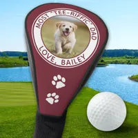 Custom Dog Dad Best Red Photo Golf Head Cover