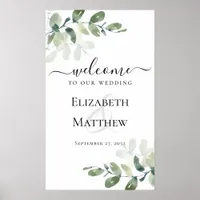 Welcome to Our Wedding Eucalyptus Wedding Sign