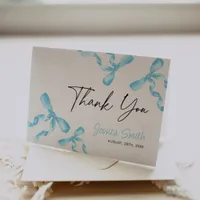 Blue Bow  Thank You Card