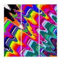 Rainbow Blip Color Burst Fluid Art